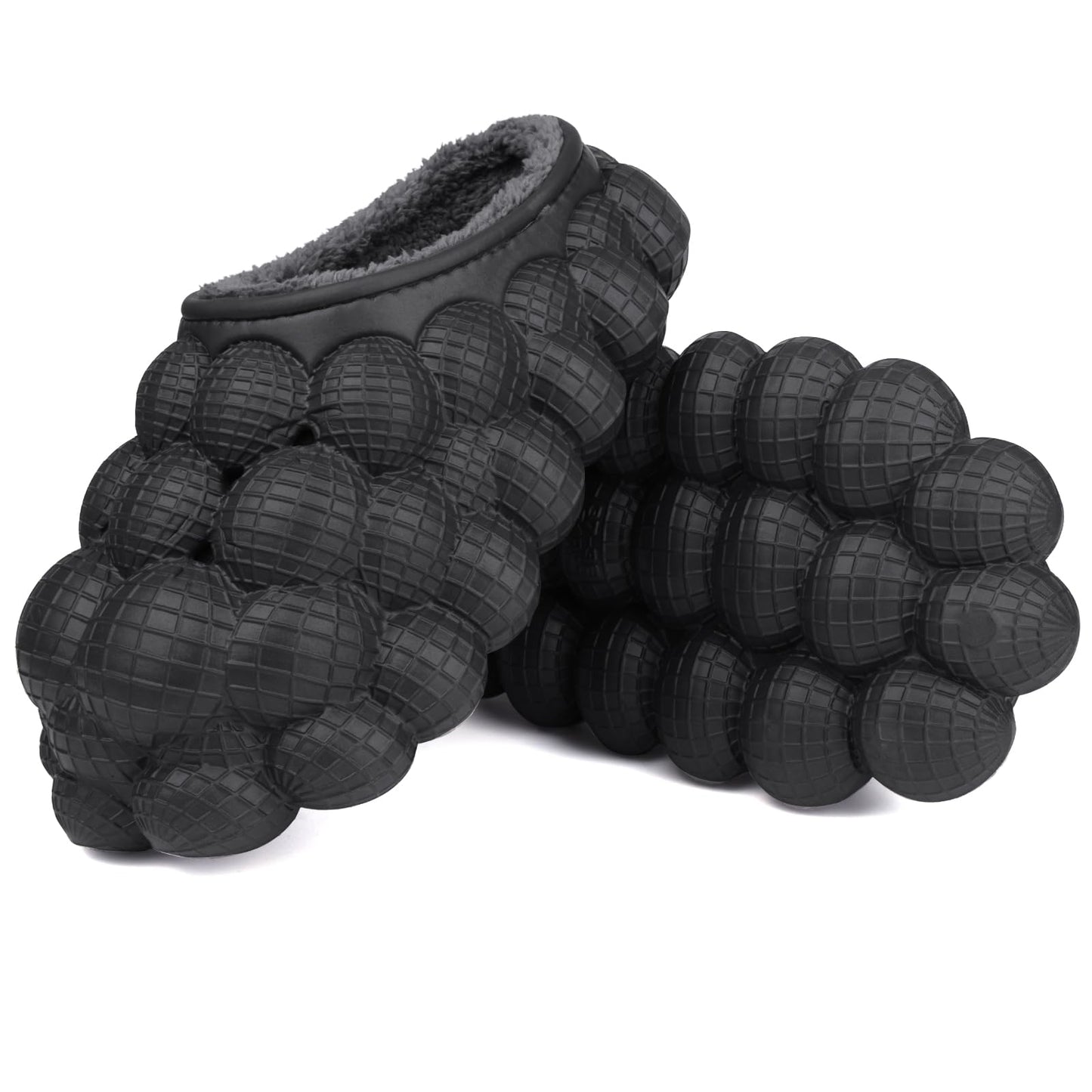 Man Women Bubble Slides with Fur Lined Bubble Slippers Comfortable Warm Fun Slippers Shoes for Indoor Outdoor
