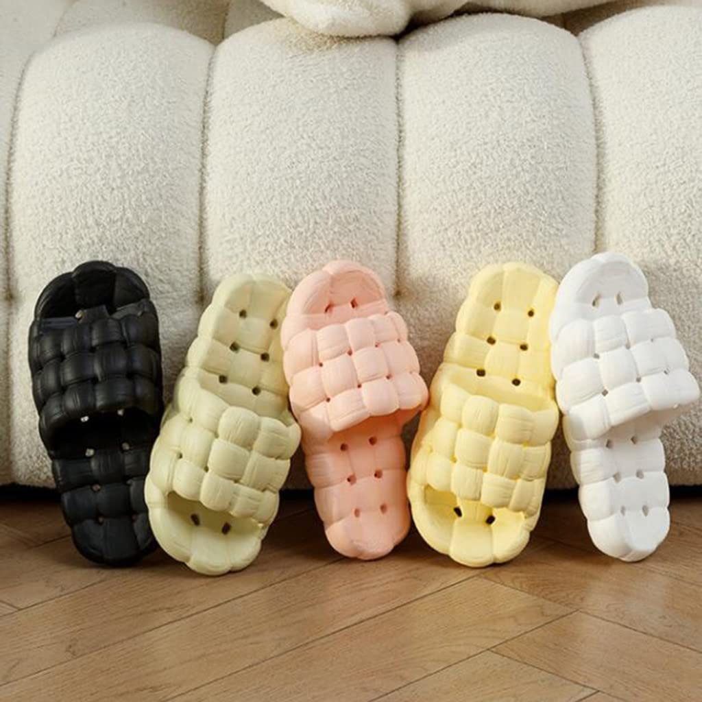 Womens Pillow Slides,Massage Bubble Slides Gym House Shower Bedroom Slippers Reflexology Stress Relief Sandals,Breathable Decompression Shoes Beach Non-Slip Shoes ( Color : Pink , Size : EUR36-37 )
