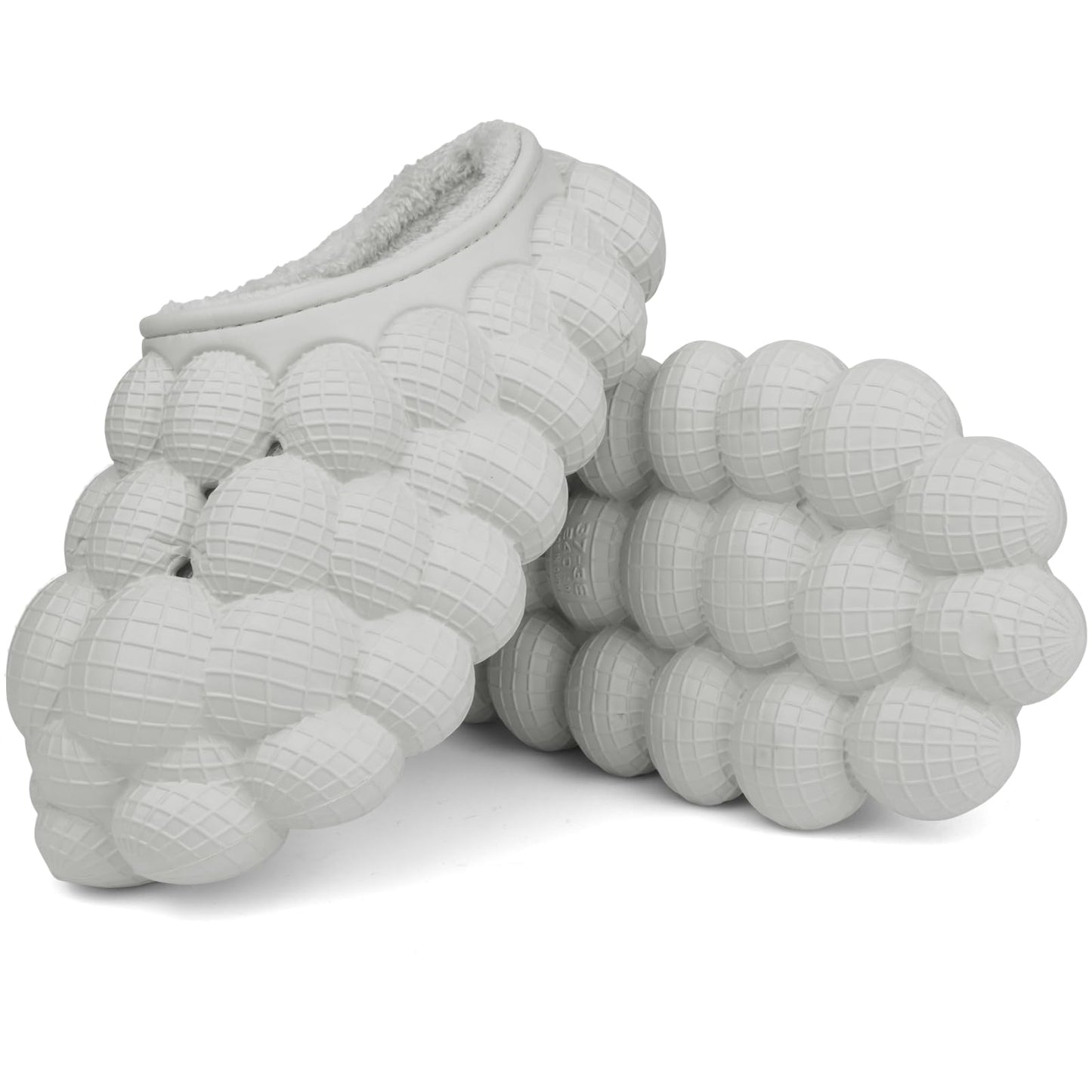 Man Women Bubble Slides with Fur Lined Bubble Slippers Comfortable Warm Fun Slippers Shoes for Indoor Outdoor