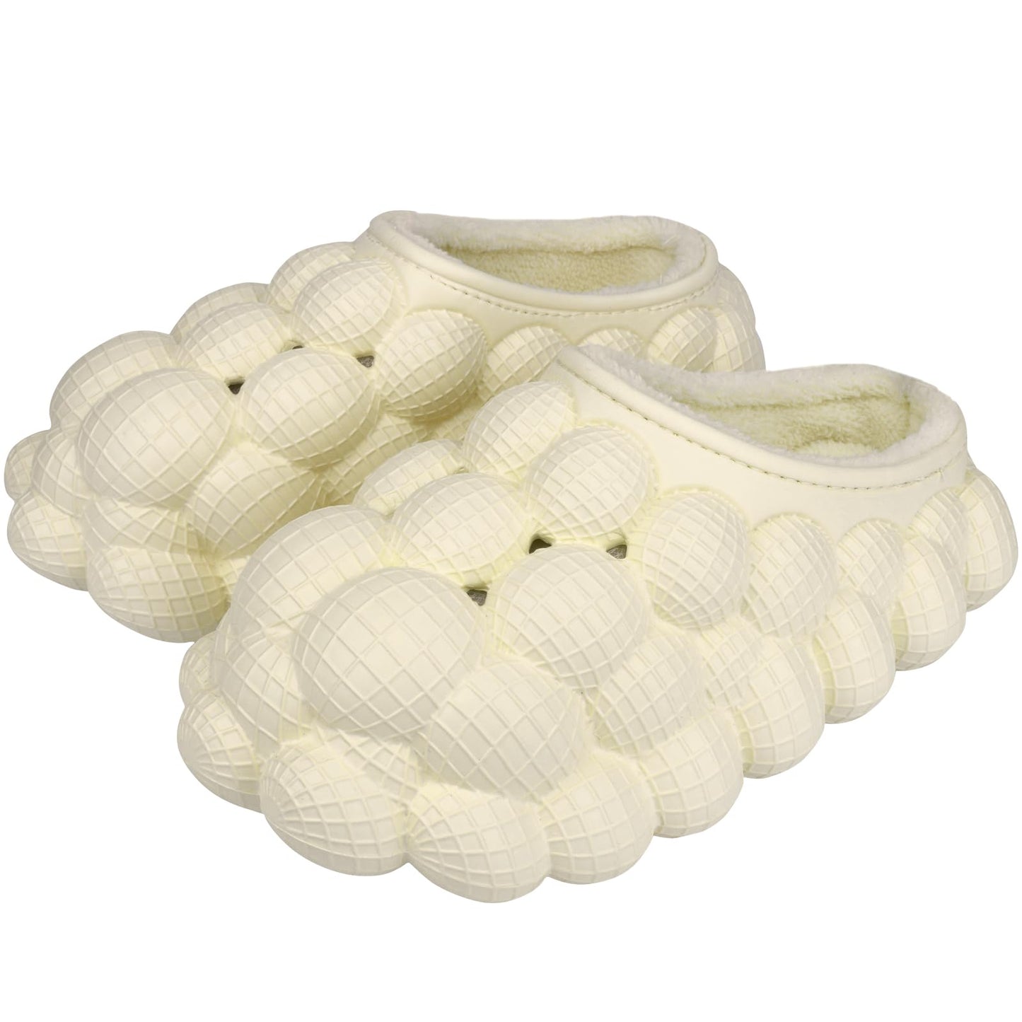 Man Women Bubble Slides with Fur Lined Bubble Slippers Comfortable Warm Fun Slippers Shoes for Indoor Outdoor