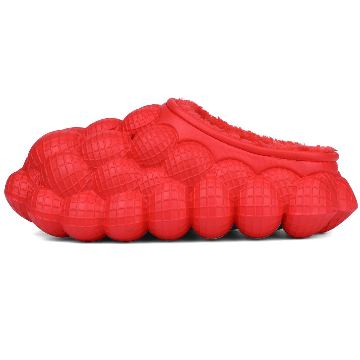Man Women Bubble Slides with Fur Lined Bubble Slippers Comfortable Warm Fun Slippers Shoes for Indoor Outdoor