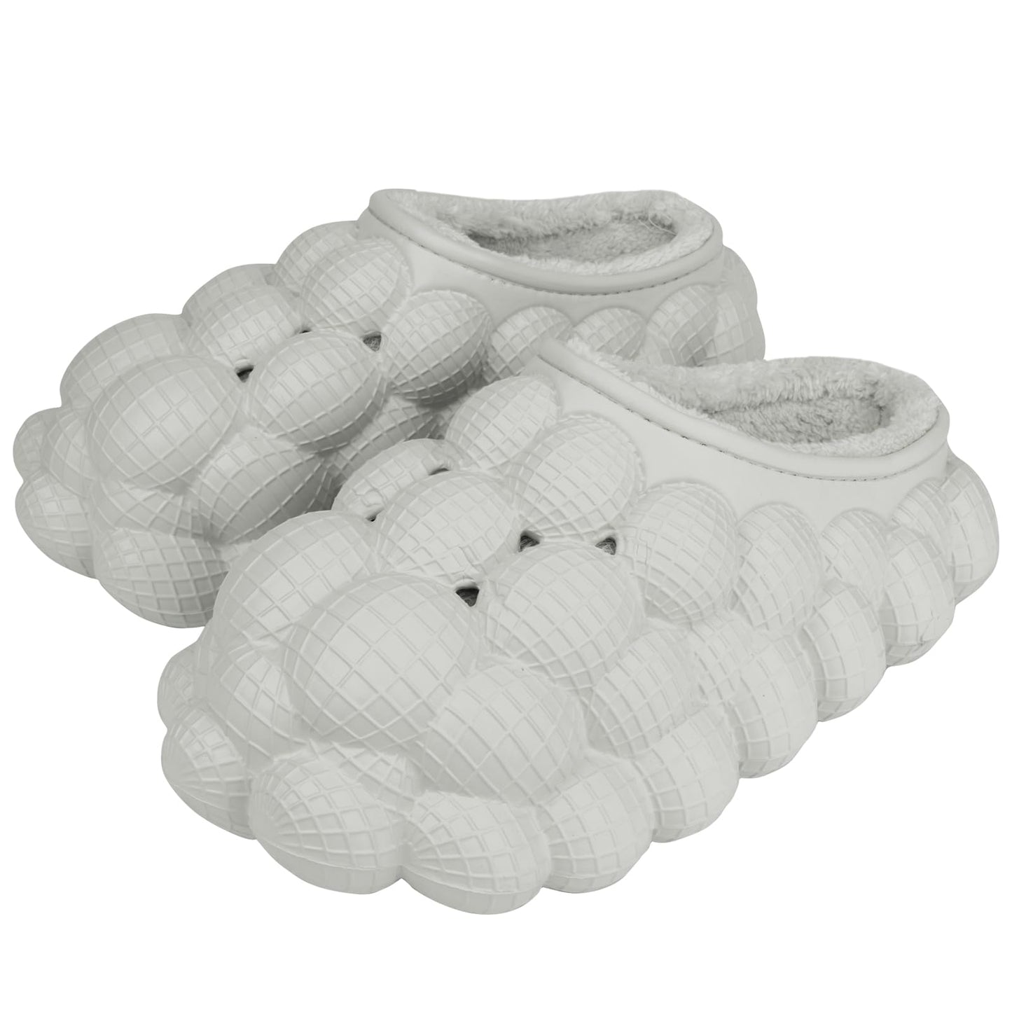 Man Women Bubble Slides with Fur Lined Bubble Slippers Comfortable Warm Fun Slippers Shoes for Indoor Outdoor