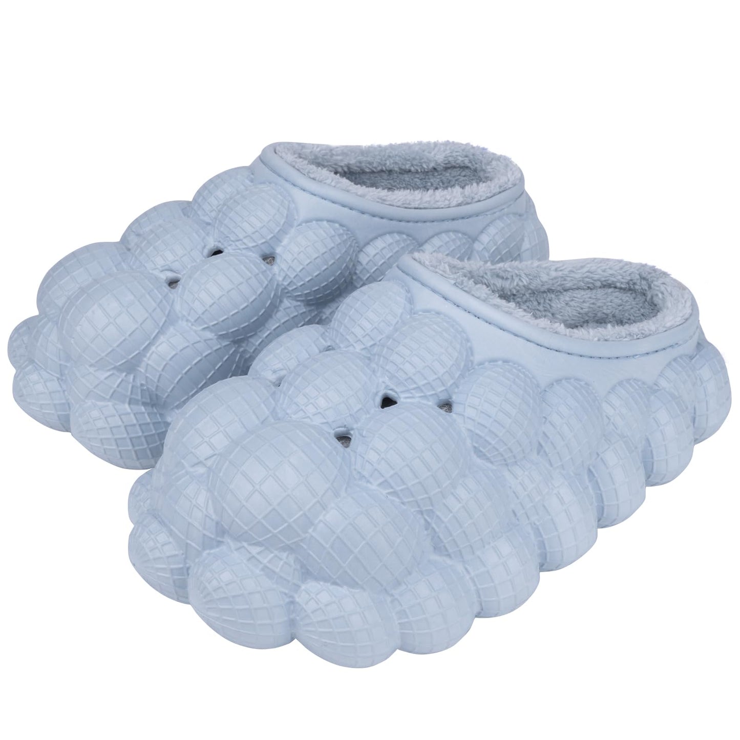 Man Women Bubble Slides with Fur Lined Bubble Slippers Comfortable Warm Fun Slippers Shoes for Indoor Outdoor