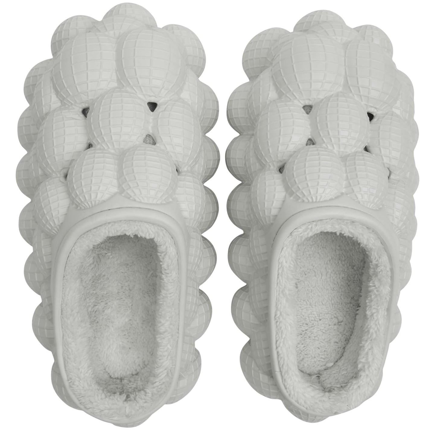 Man Women Bubble Slides with Fur Lined Bubble Slippers Comfortable Warm Fun Slippers Shoes for Indoor Outdoor