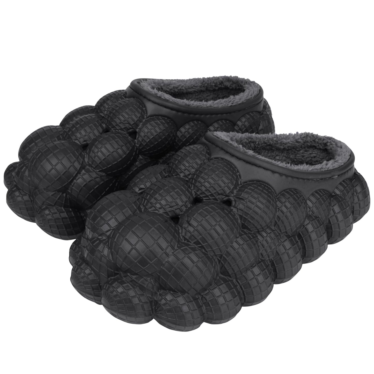 Man Women Bubble Slides with Fur Lined Bubble Slippers Comfortable Warm Fun Slippers Shoes for Indoor Outdoor