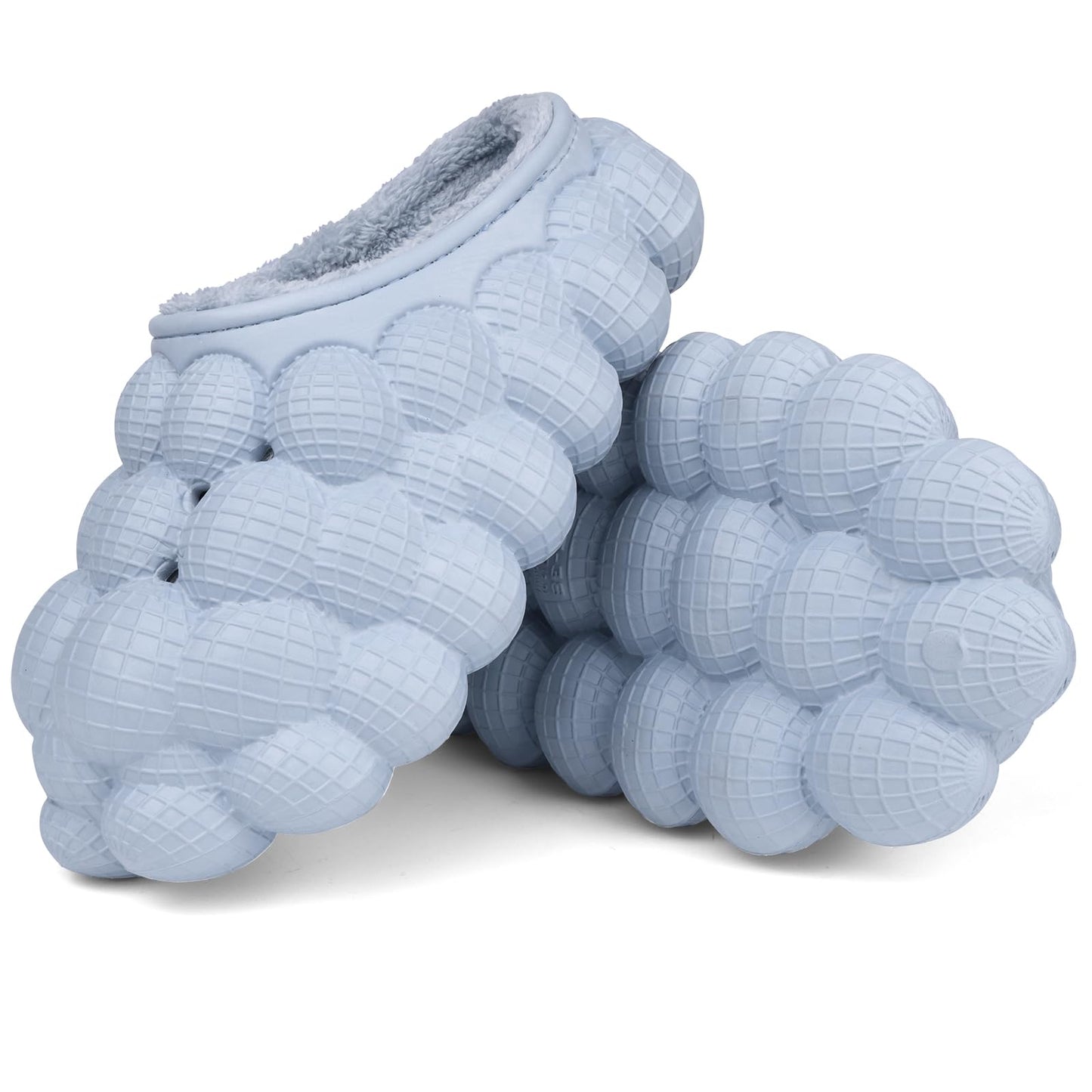 Man Women Bubble Slides with Fur Lined Bubble Slippers Comfortable Warm Fun Slippers Shoes for Indoor Outdoor