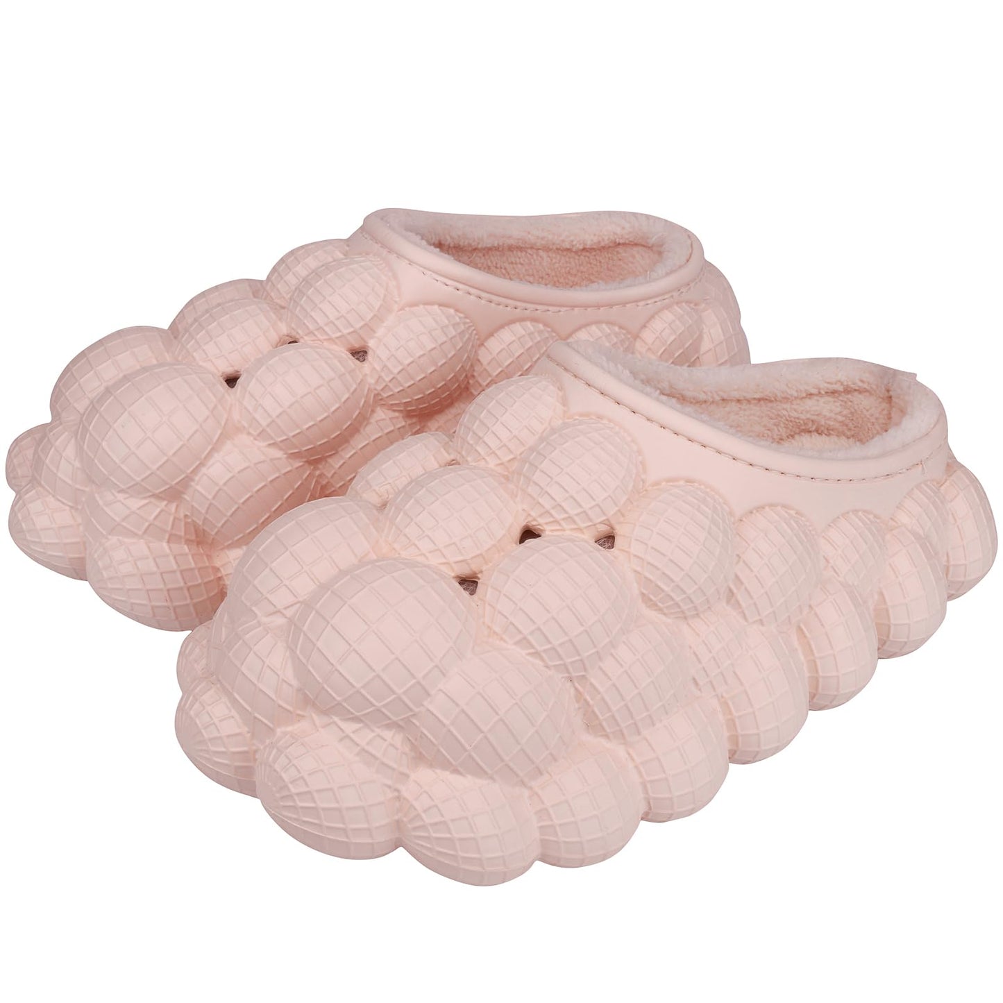 Man Women Bubble Slides with Fur Lined Bubble Slippers Comfortable Warm Fun Slippers Shoes for Indoor Outdoor