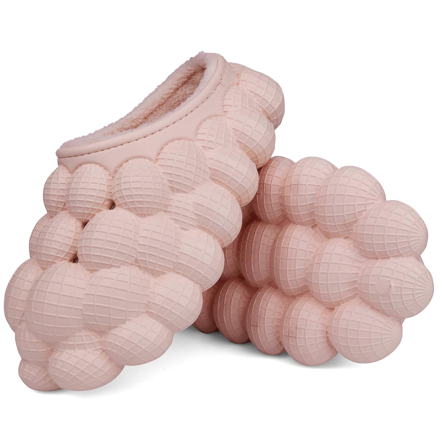 Man Women Bubble Slides with Fur Lined Bubble Slippers Comfortable Warm Fun Slippers Shoes for Indoor Outdoor