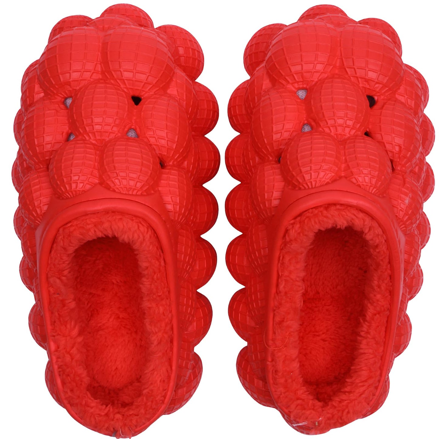 Man Women Bubble Slides with Fur Lined Bubble Slippers Comfortable Warm Fun Slippers Shoes for Indoor Outdoor