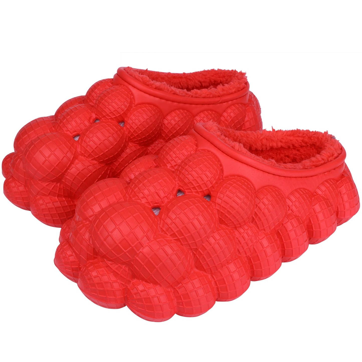 Man Women Bubble Slides with Fur Lined Bubble Slippers Comfortable Warm Fun Slippers Shoes for Indoor Outdoor