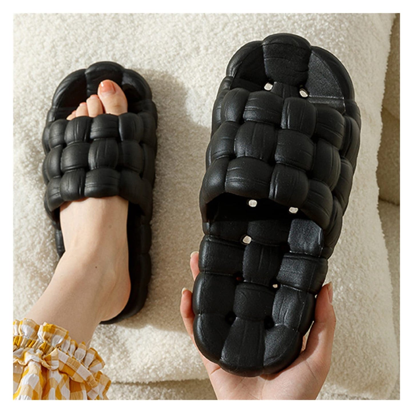 Womens Pillow Slides,Massage Bubble Slides Gym House Shower Bedroom Slippers Reflexology Stress Relief Sandals,Breathable Decompression Shoes Beach Non-Slip Shoes ( Color : Pink , Size : EUR36-37 )