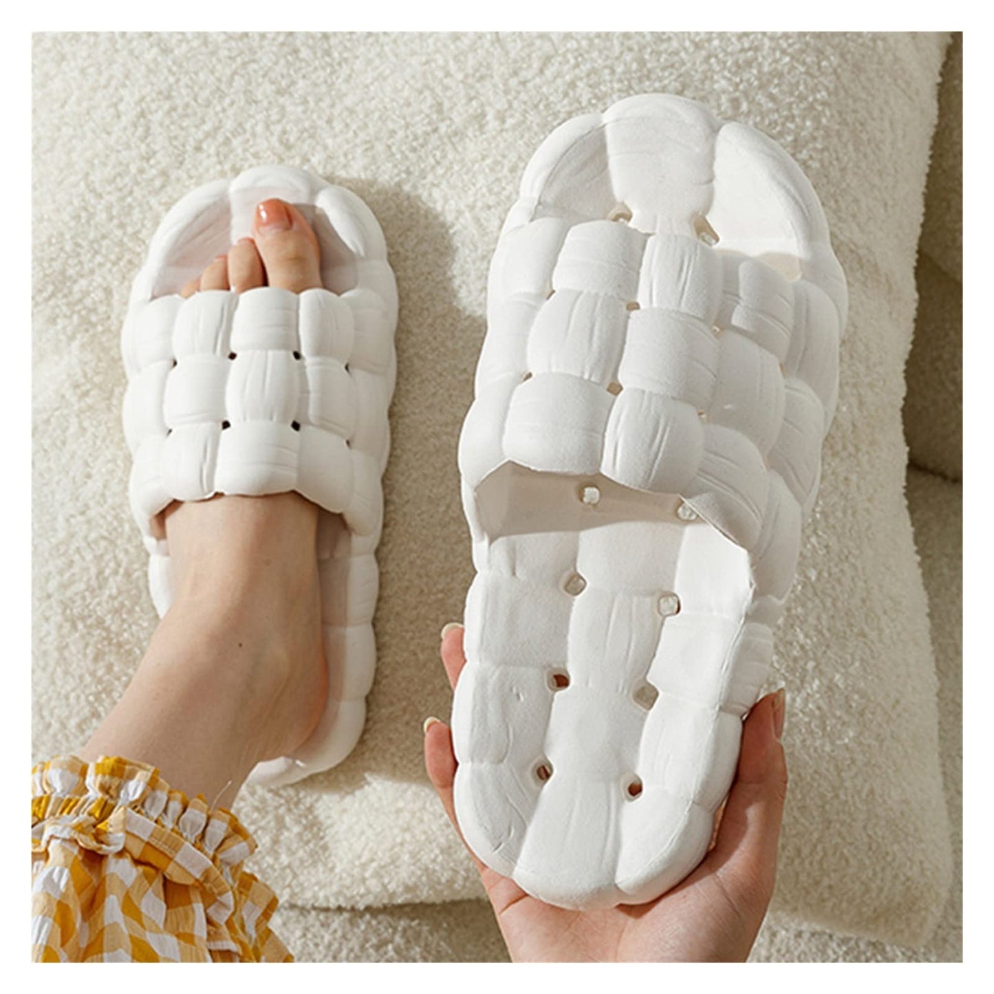 Womens Pillow Slides,Massage Bubble Slides Gym House Shower Bedroom Slippers Reflexology Stress Relief Sandals,Breathable Decompression Shoes Beach Non-Slip Shoes ( Color : Pink , Size : EUR36-37 )