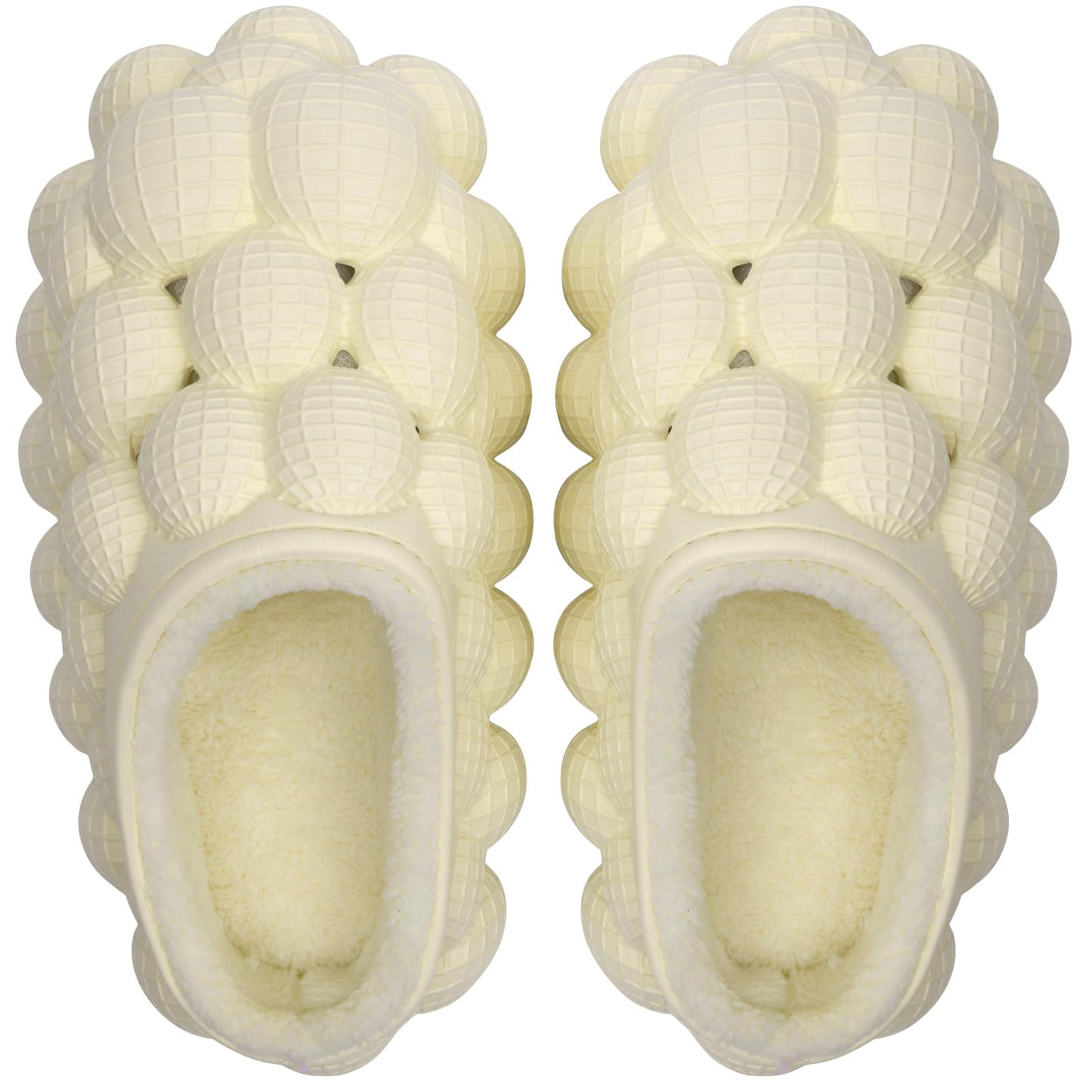 Man Women Bubble Slides with Fur Lined Bubble Slippers Comfortable Warm Fun Slippers Shoes for Indoor Outdoor