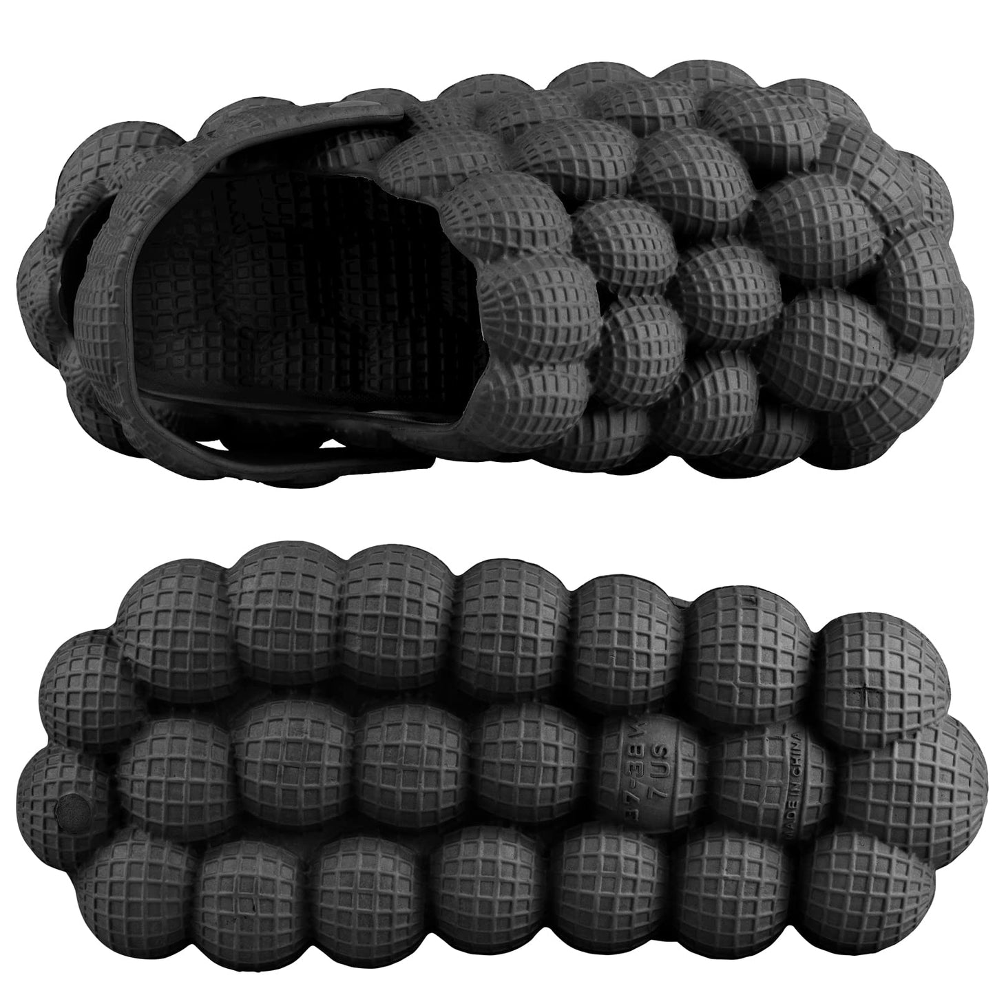Man Women Bubble Slides with Fur Lined Bubble Slippers Comfortable Warm Fun Slippers Shoes for Indoor Outdoor