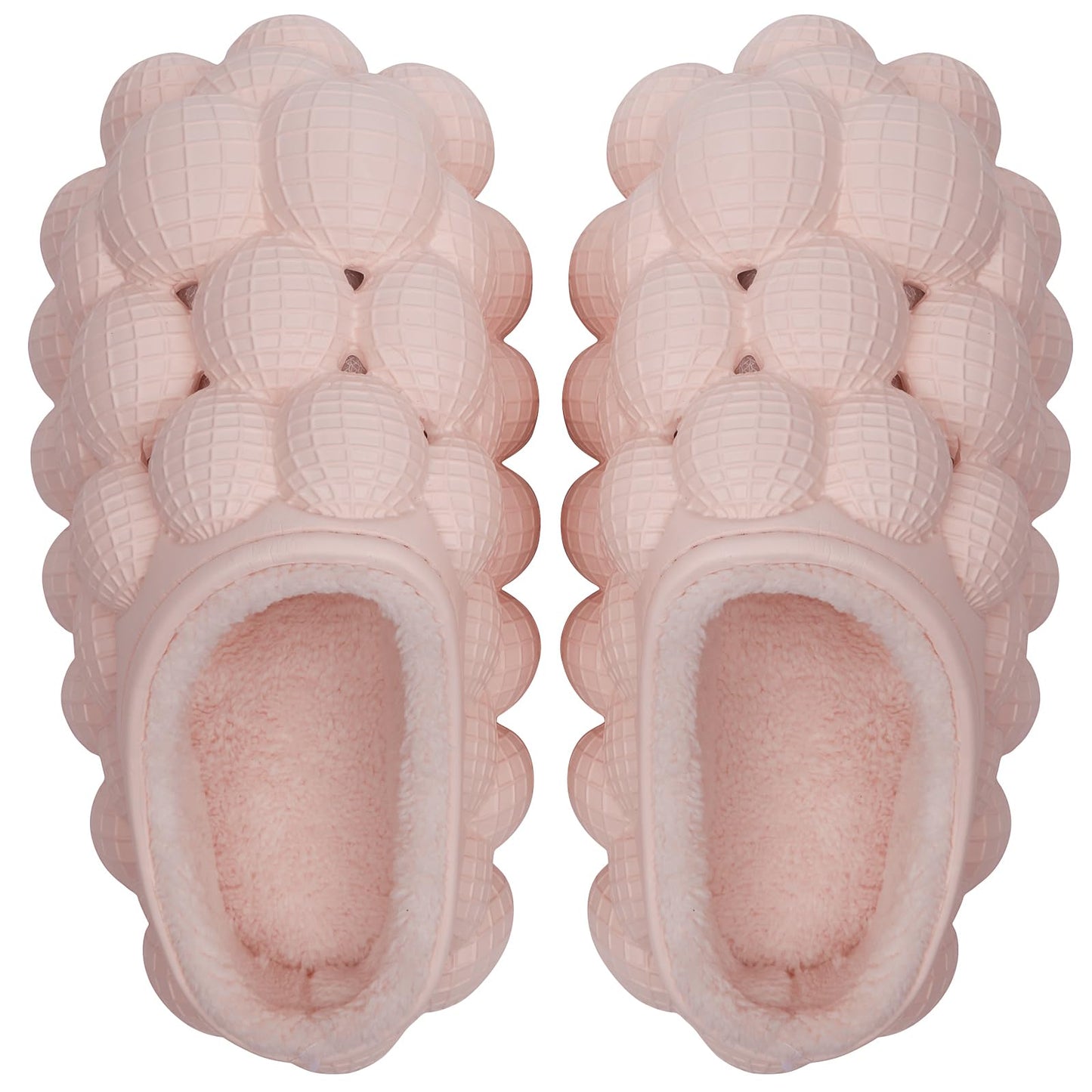 Man Women Bubble Slides with Fur Lined Bubble Slippers Comfortable Warm Fun Slippers Shoes for Indoor Outdoor